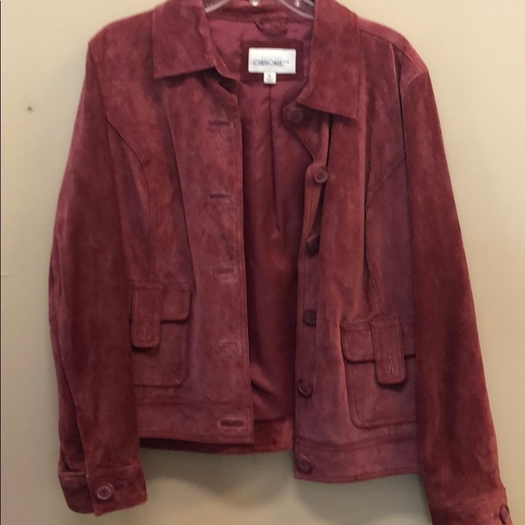 Mauve suede like lined jacket. - Picture 1 of 3